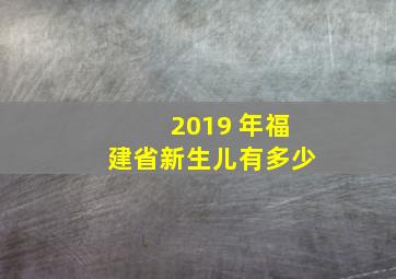 2019 年福建省新生儿有多少